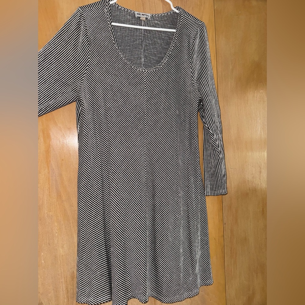 Striped Black and White Women's Dress